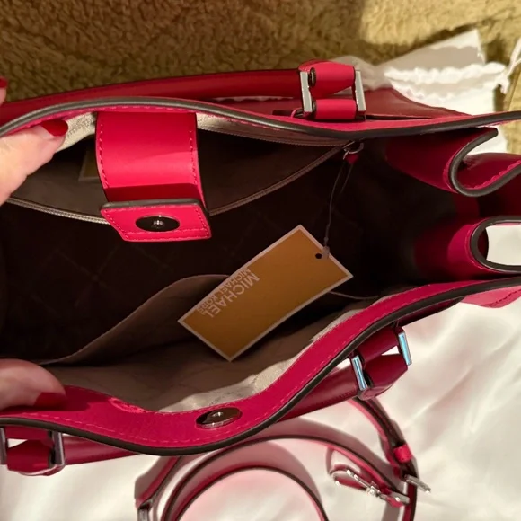 Michael Kors Fuchsia Satchel Shoulder Bag NWT - Picture 9 of 9